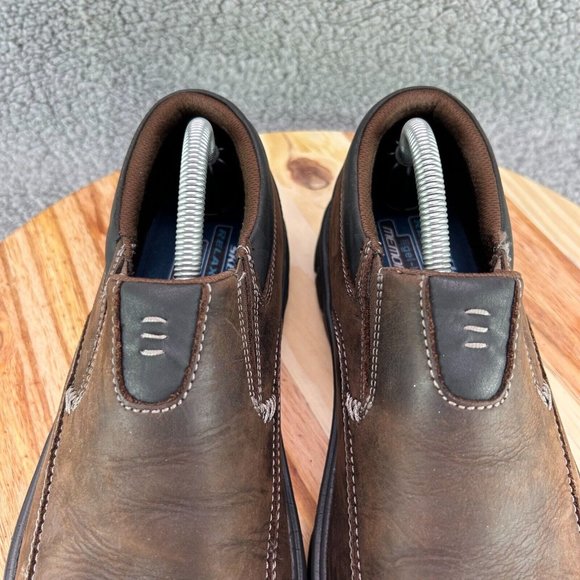 Skechers Shoes Men\'s Sz 8.5 Relaxed Fit Brown Leather Slip On Loafers main image 5